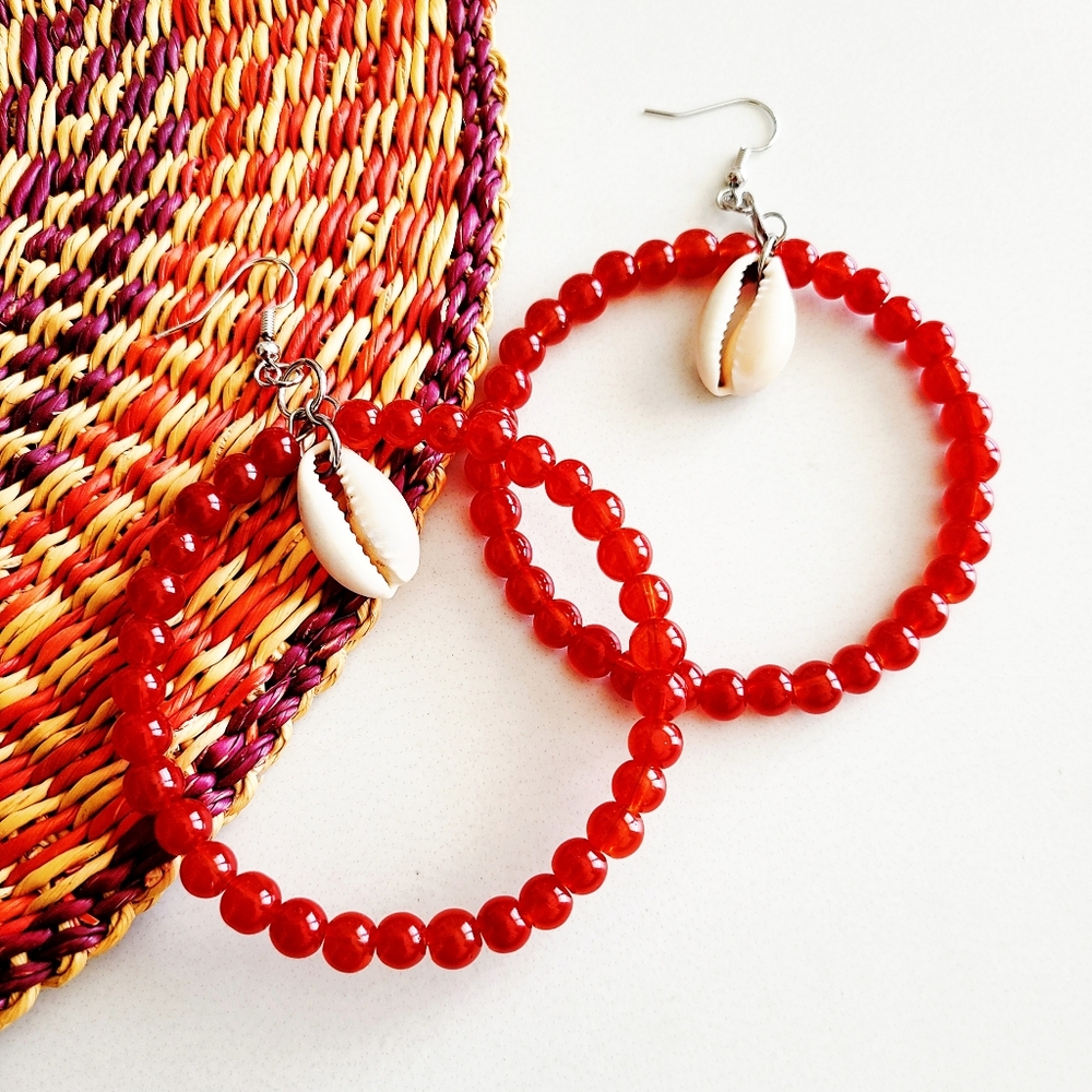 Orange Hoop Earrings